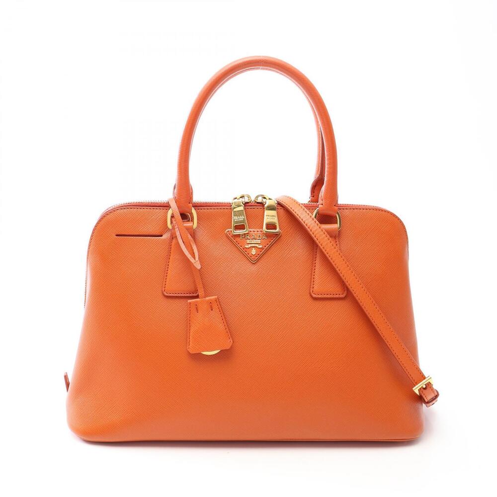 Prada Saffiano Lux Leather 2Way Shoulder Bag Orange